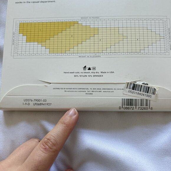 NEW Vintage HUE Womens 3 Black Sheer Control Top Pantyhose #2076 Made In USA - Picture 5 of 6